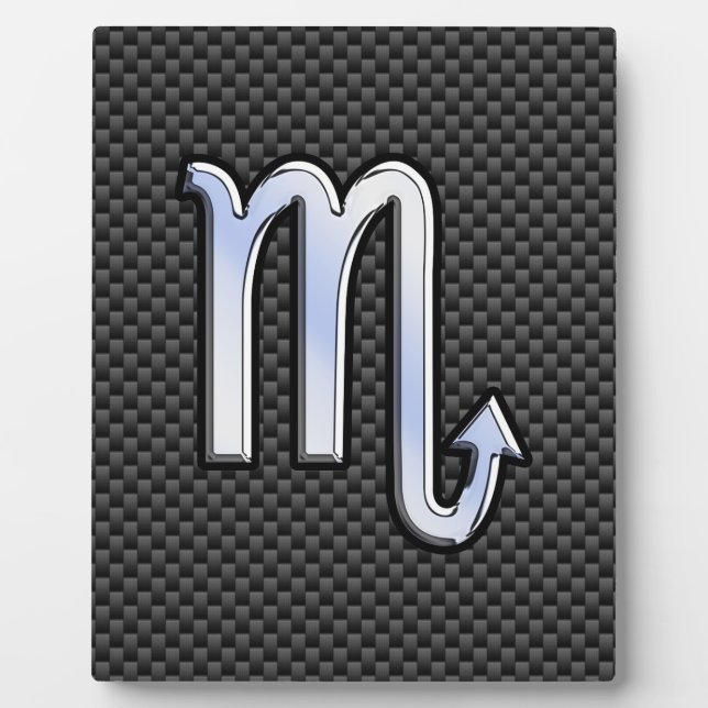 Plaque Photo Chrome Like Scorpio Zodiac Sign Carbon Fiber Print (Devant)