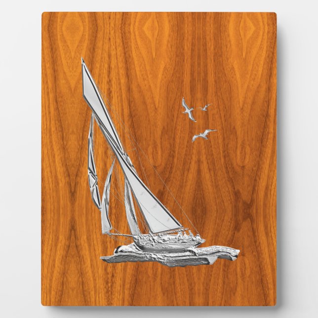 Plaque Photo Chrome Regatta Voilier sur les styles de Veneer de (Devant)