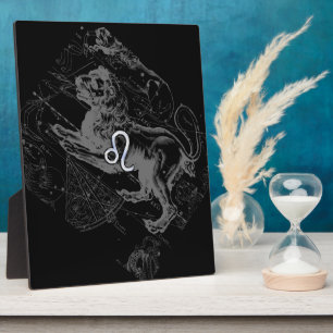 Plaque Photo Chrome Style Leo Zodiac Carte Hevelius 1690