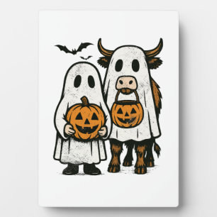 Plaque Photo Chute Cute Vache Highland Ghost Halloween 2