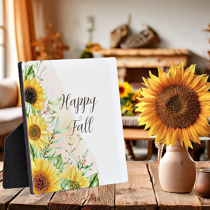 Plaque Photo Chute de tournesol avec texte personnalisable