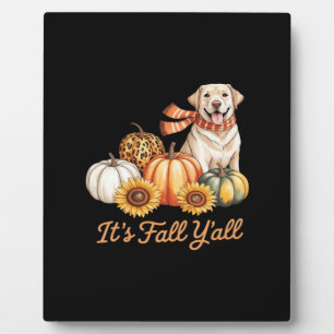 Plaque Photo Chute Y’all Chien Leopard Citrouille Automne Creat