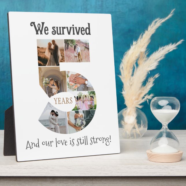 Plaque Photo Cinq ans de mariage (Côté)