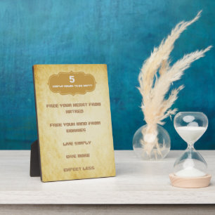 Plaque Photo Cinq règles simples pour être heureux