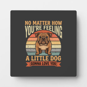 Plaque Photo Citation d'amour de bouledogue drôle Rétro Chien
