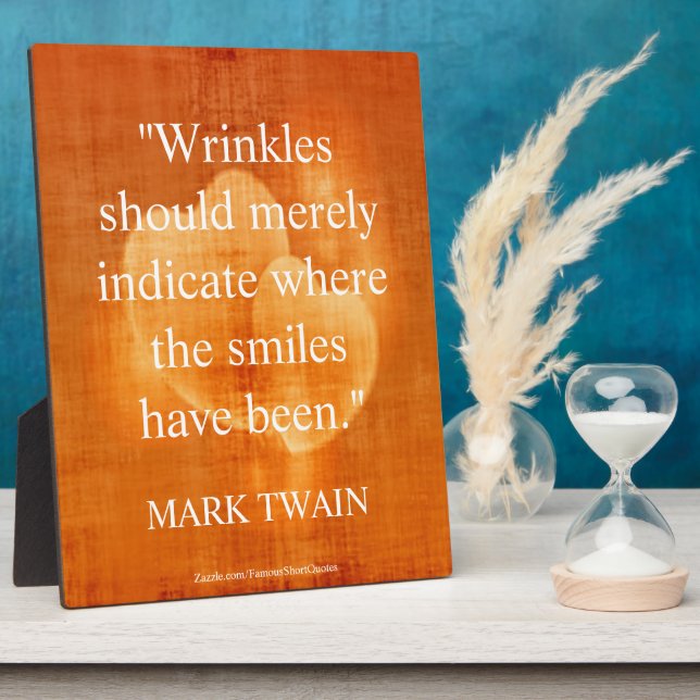 Plaque Photo Citation d'anniversaire de Mark Twain avec des cœu (Côté)