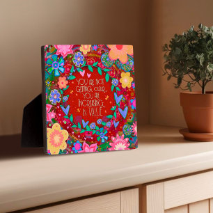 Plaque Photo Citation d'anniversaire d'inspiration florale