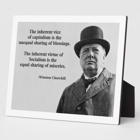 Plaque Photo Citation De Capitalisme De Winston Churchill Zazzle Fr