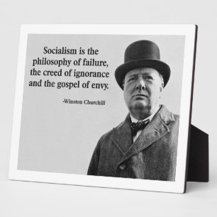 Plaque Photo Citation de Churchill contre le socialisme