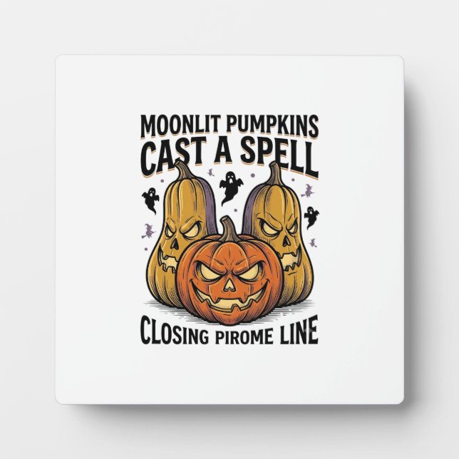 Plaque Photo Citation de citrouille d'Halloween Jack O Lantern  (Devant)