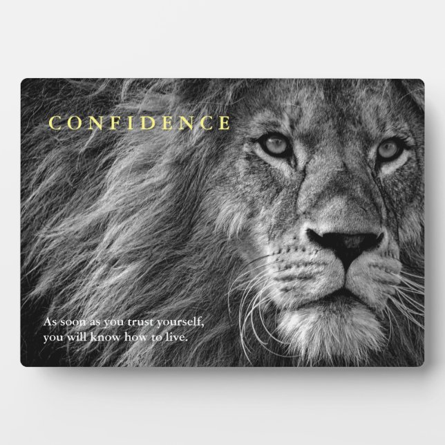 Plaque Photo Citation de confiance Lion Inspiration (Devant)