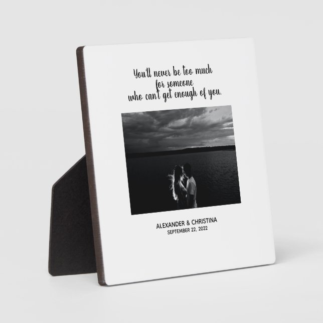 Plaque Photo Citation de couple personnalisé moderne (Recto)