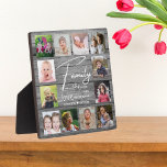 Plaque Photo Citation de famille en bois gris rustique 12 Photo<br><div class="desc">Créez votre propre plaque de collage photo avec 12 de vos photos préférées sur un arrière - plan de texture en bois.Personnalisez-vous avec le nom de famille et la date établie. La citation "Famille où la vie commence et où l'amour ne finit jamais" ajoute une touche unique au cadeau de...</div>