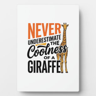 Plaque Photo Citation de girafe drôle design vintage vecteur T-