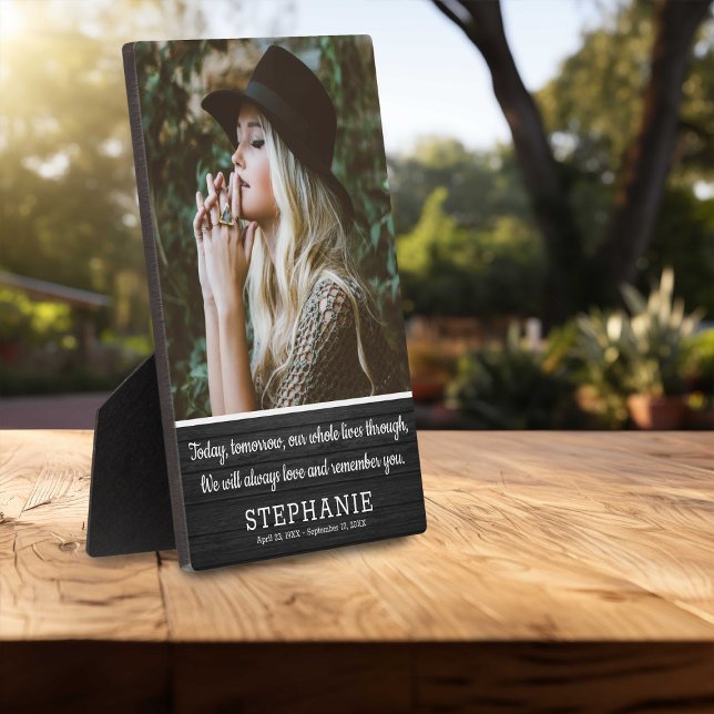 Plaque Photo Citation de la sympathie du mémorial rustique | Ga (Créateur téléchargé)