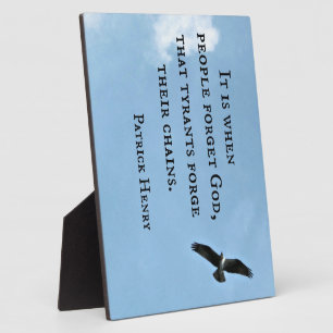 Plaque Photo Citation de Patrick Henry sur le gouvernement