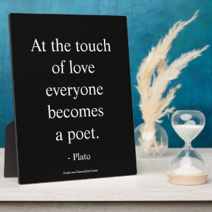 Plaque Photo Citation de Platon ; Le Toucher de l'Amour