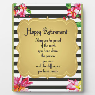 Plaque Photo Citation de retraite heureuse Cadeau d'adieu