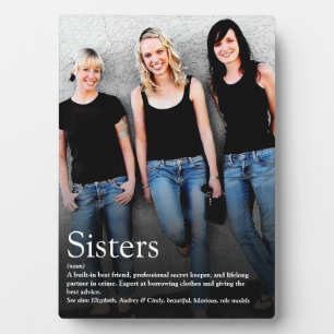 Plaque Photo Citation de Sisters Moderne Cool amusant