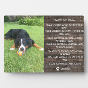 Plaque Photo Citation de souvenir de chien rustique