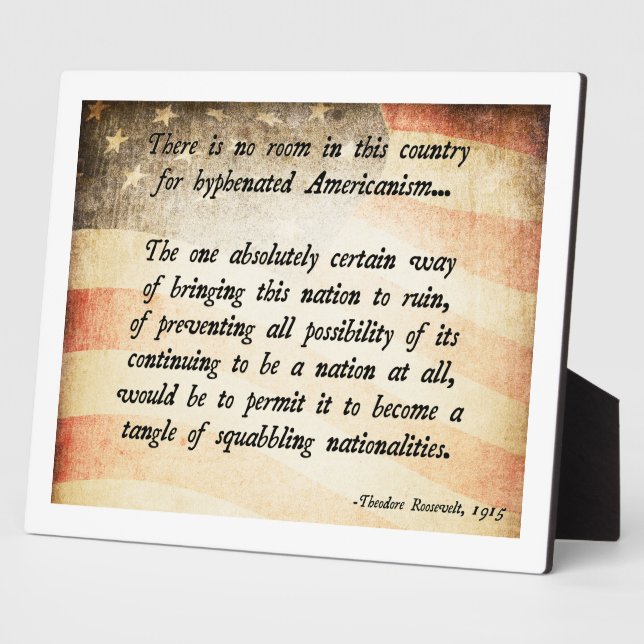 Plaque Photo Citation de Teddy Roosevelt (Côté)