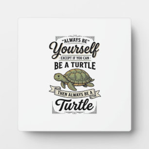 Plaque Photo Citation de Tortue Drôle Design de Gravure Vintage