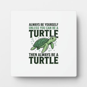 Plaque Photo Citation de Tortue Drôle Design de Gravure Vintage