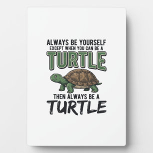 Plaque Photo Citation de Tortue Drôle Design Vectoriel Vintage_