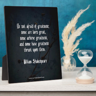 Plaque Photo Citation de William Shakespeare - Grandeur
