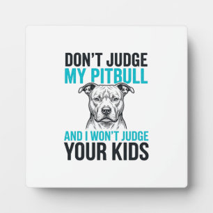 Plaque Photo Citation drôle de Pitbull Gravure vintage Design d