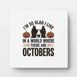 Plaque Photo Citation Halloween Vintage Octobre Dessin Chat Cit