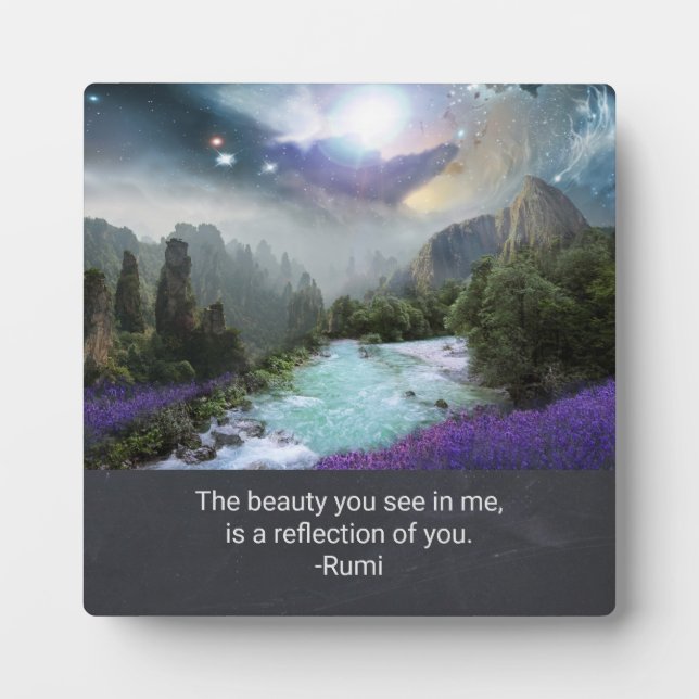 Plaque Photo Citation inspirante sur la beauté de Rumi (Devant)