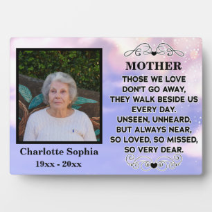 Plaque Photo citation mémorielle pour maman Photo et nom person