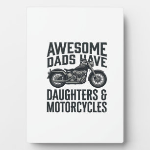 Plaque Photo Citation Papa Filles Moto Vintage Vector Desi