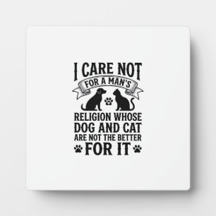 Plaque Photo Citation Religion Chien Chat Vintage Design Amoure