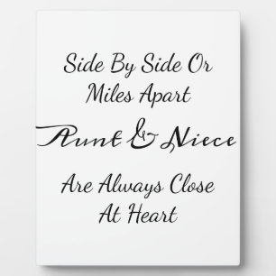 Plaque Photo Citation Tante & Nièce – Côte à Côte ou à des Mile
