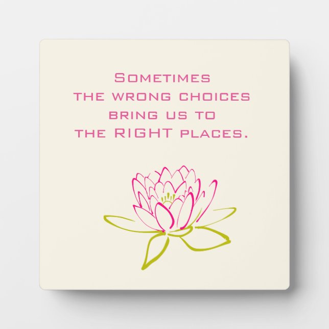 Plaque Photo Citations inspirantes sur les choix (Devant)