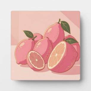 Plaque Photo Citron Rose Moderne Féminin