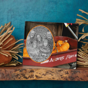Plaque Photo Citrouille Automne Red Wagon Ajouter Votre Propre