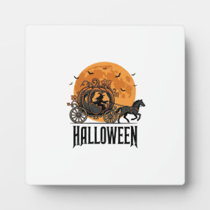 Plaque Photo Citrouille de Halloween vintage Carrosse Sorcière