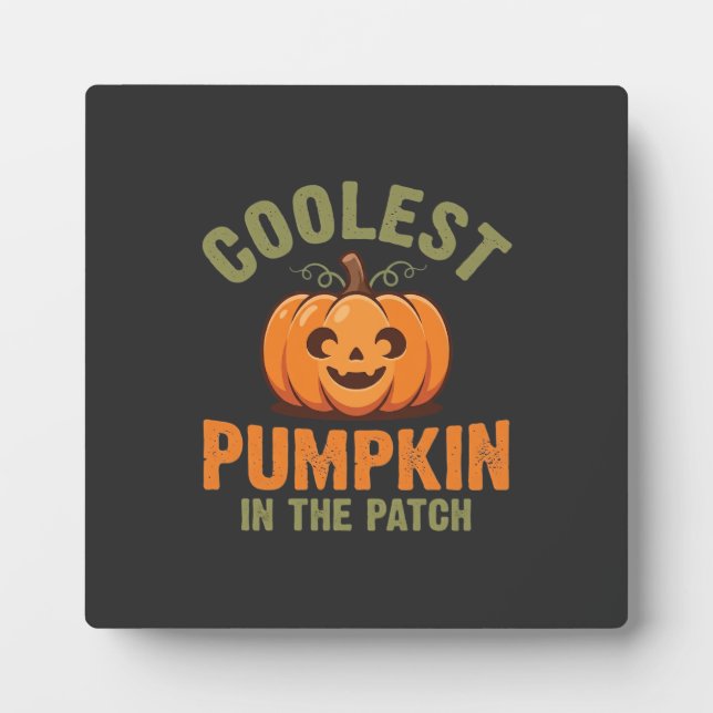 Plaque Photo Citrouille la plus cool du patch Design Halloween (Devant)