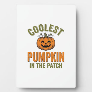 Plaque Photo Citrouille la plus cool du patch Halloween vintage