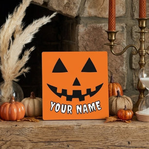 Plaque Photo Citrouille orange personnalisée Halloween Votre no