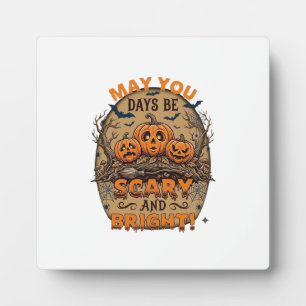 Plaque Photo Citrouilles Chauves-Souris Balai Halloween Effraya