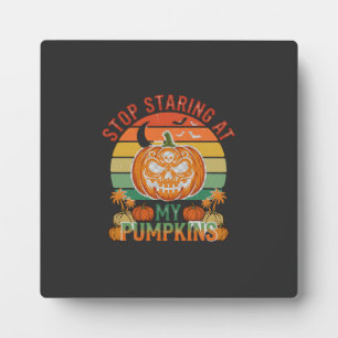 Plaque Photo Citrouilles qui arrêtent de regarder Halloween Crâ
