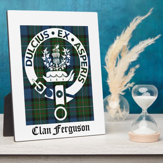 Plaque Photo Clan Ferguson Crest Tartan (Côté)