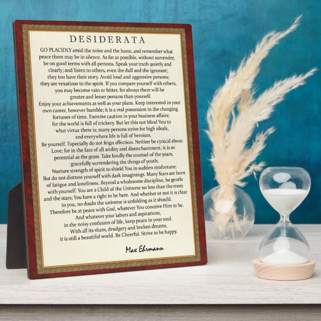 Plaque Photo Classic Desiderata (Côté)