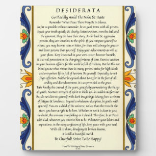 Plaque Photo Classic Desiderata with Flourish