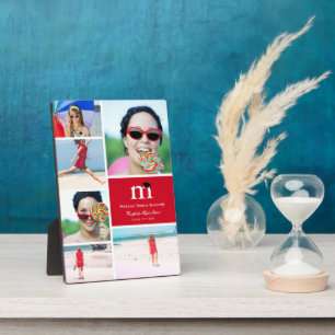 Plaque Photo Classic Monogramme Couleur Bloc 6 Diplôme Photo