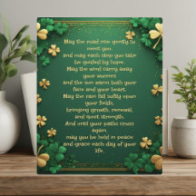 Classic Shamrock Celtic Irish Blessing Good Luck